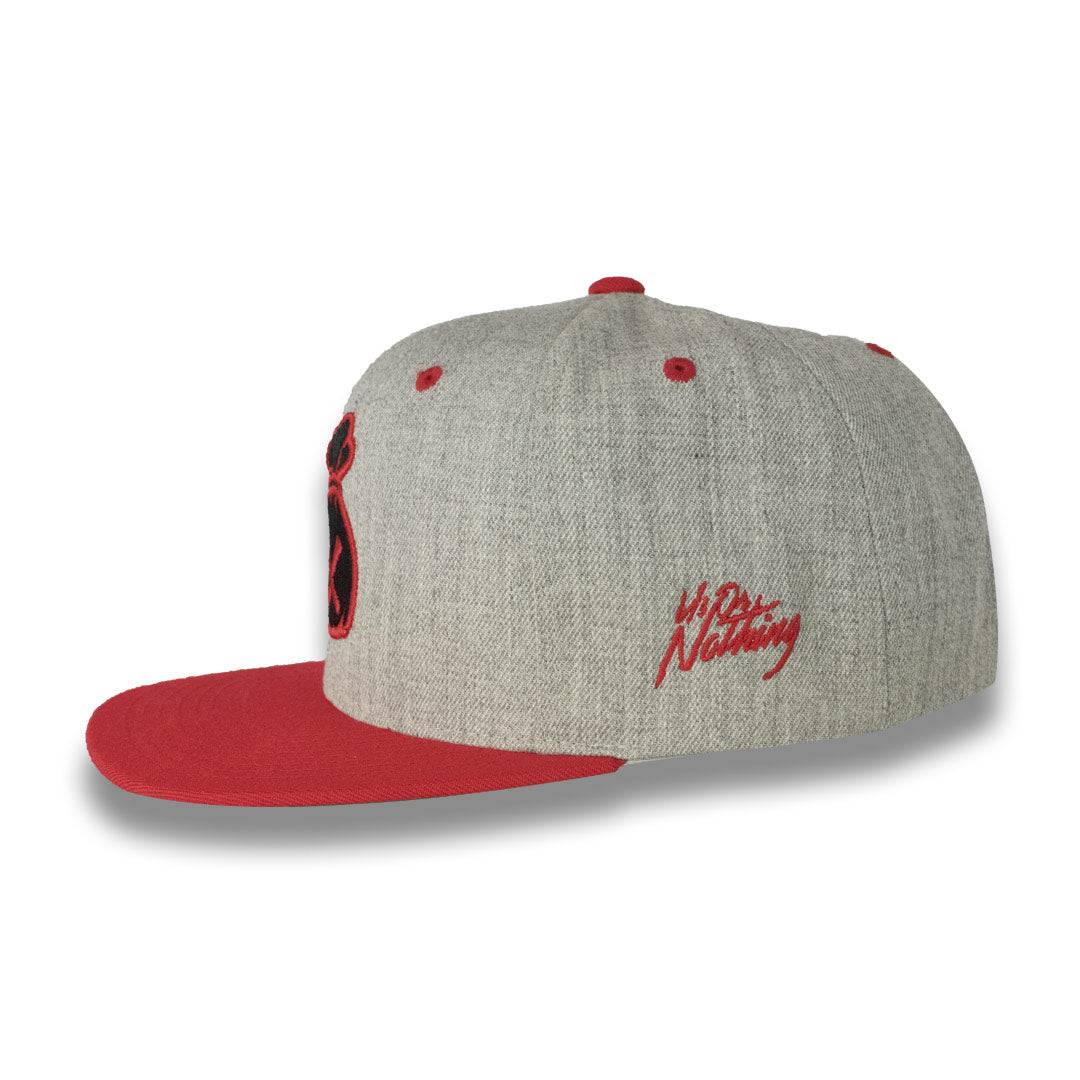 Money Bag (Grey & Red Snapback Hat)