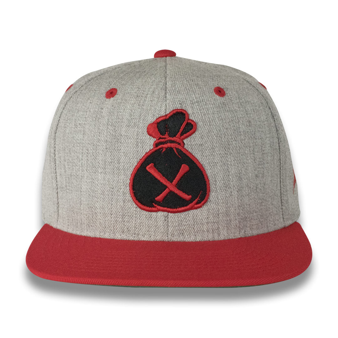 Money Bag (Grey & Red Snapback Hat)