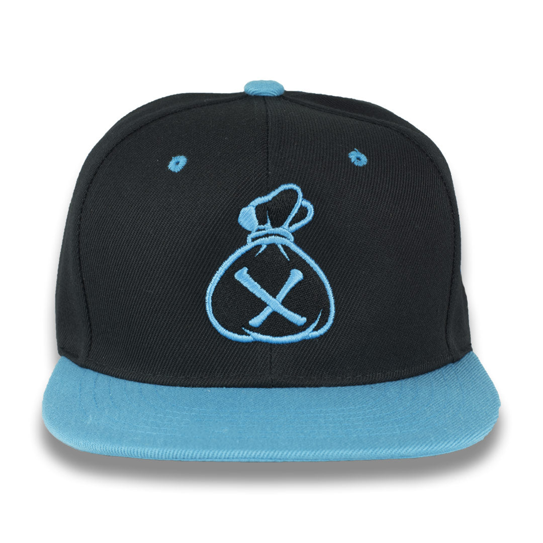 Money Bag (Black & Sky Blue Snapback Hat)