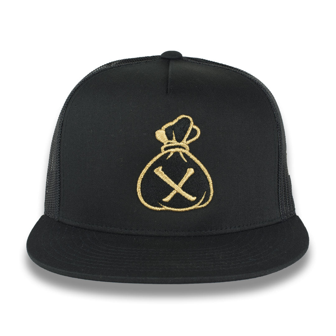 Money Bag (Black & Gold Mesh Snapback Hat)