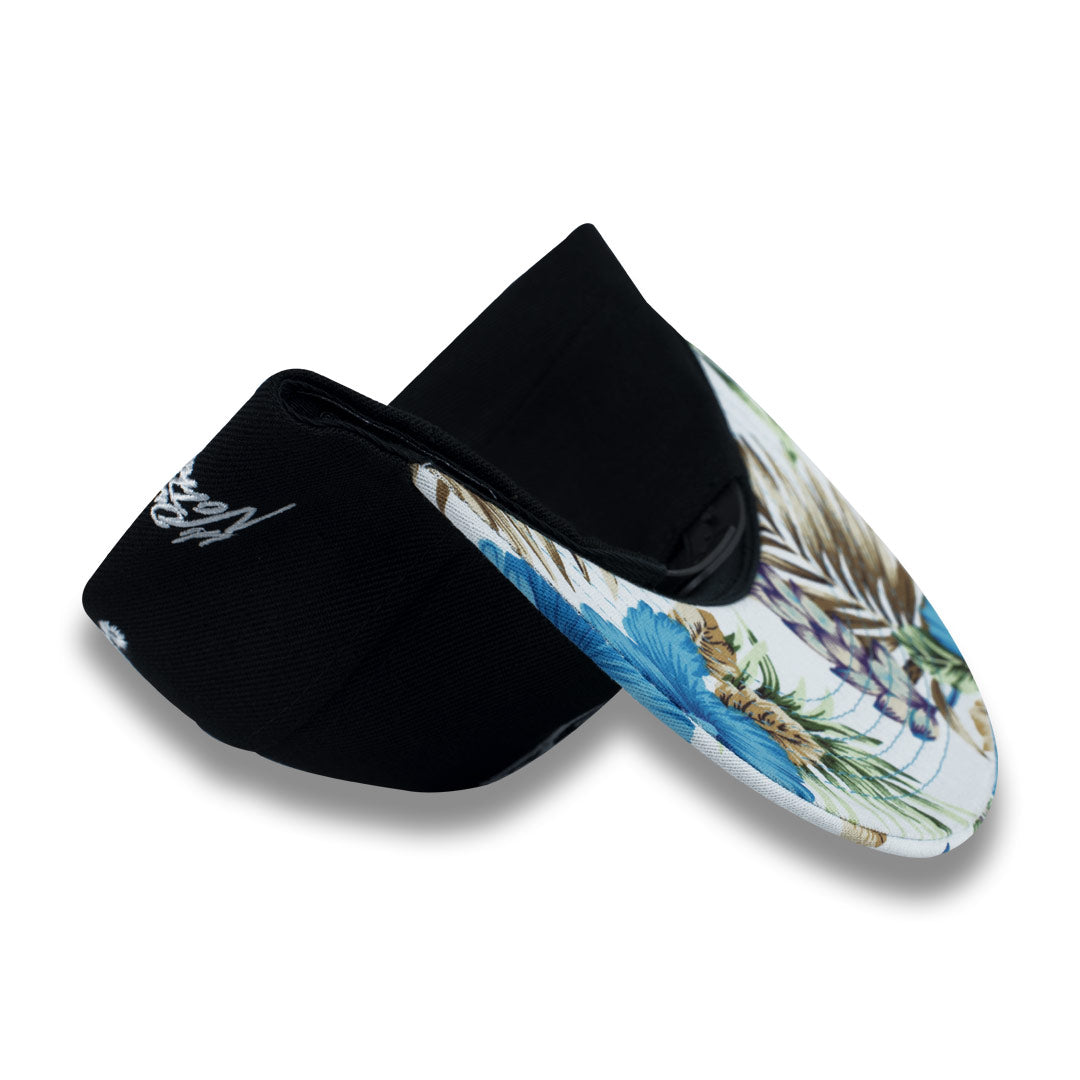 Money Bag (Black & White Blue Floral Snapback Hat)