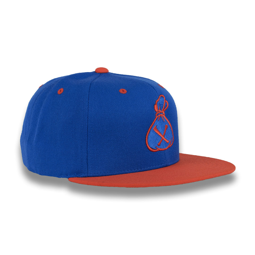 Money Bag (Blue & Orange Snapback Hat)