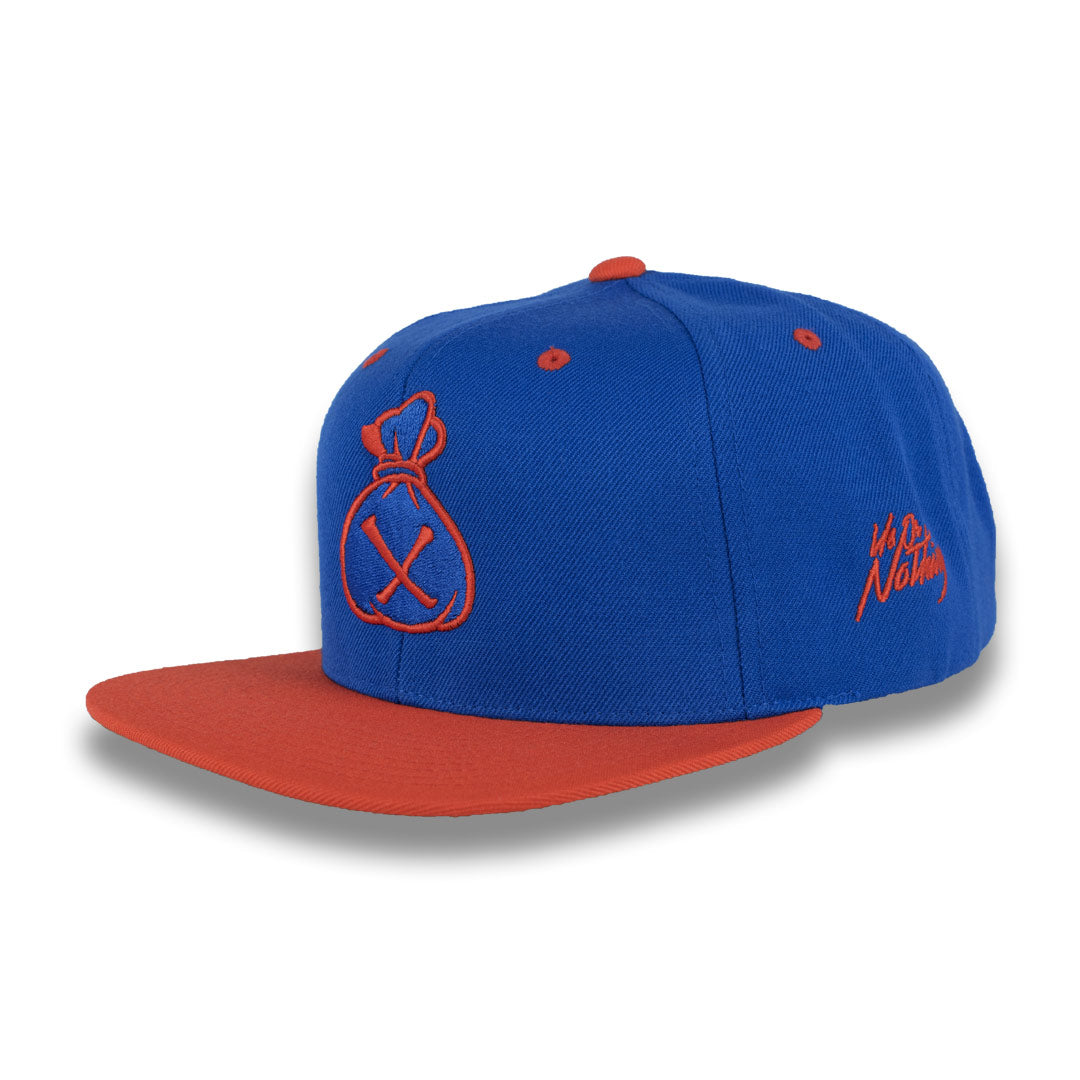 Money Bag (Blue & Orange Snapback Hat)
