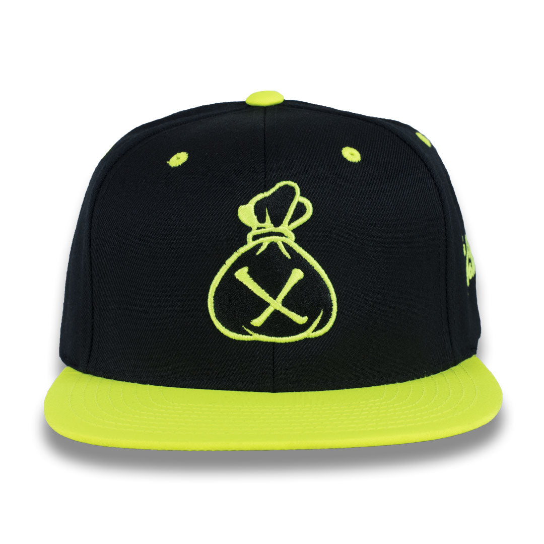 Money Bag (Black & Fluorescent Yellow Snapback Hat)