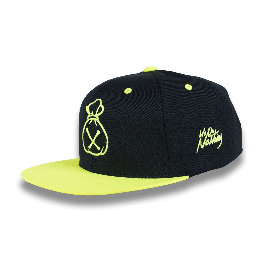 Money Bag (Black & Fluorescent Yellow Snapback Hat)
