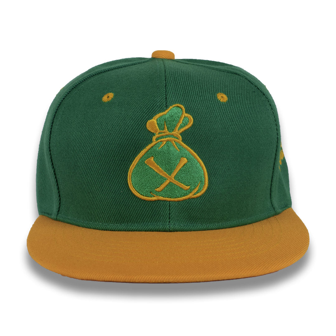 Money Bag (Green & Gold Snapback Hat)