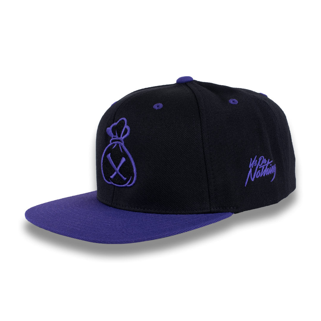 Money Bag (Black & Purple Snapback Hat)