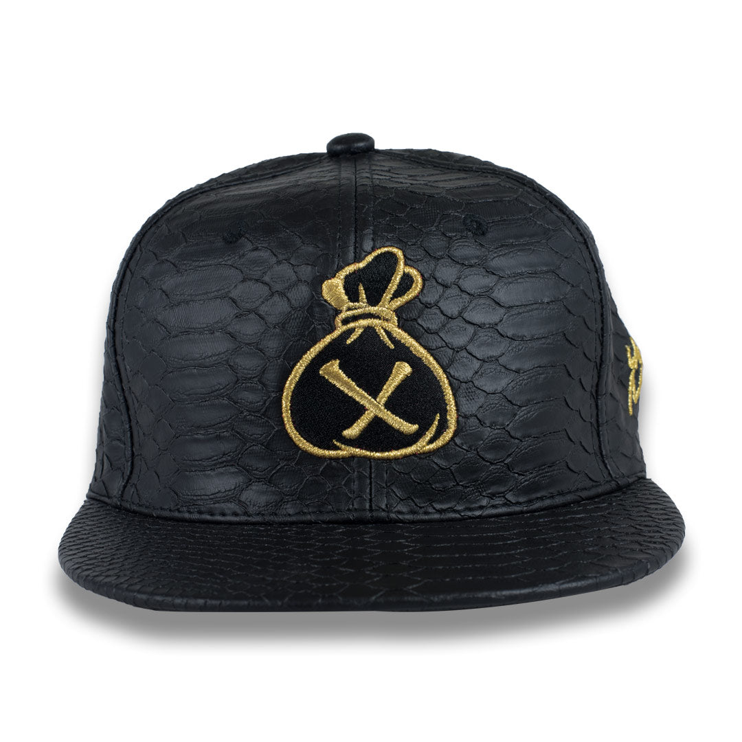 Money Bag (Black & Gold Snake Strapback Hat)