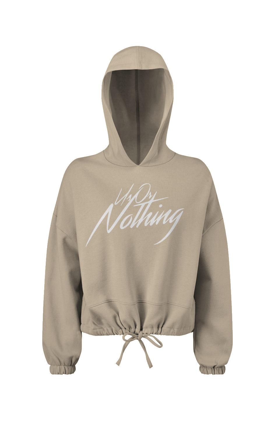 Ladies' Cropped Oversize Hooded Sweatshirt - Us Or Nothing