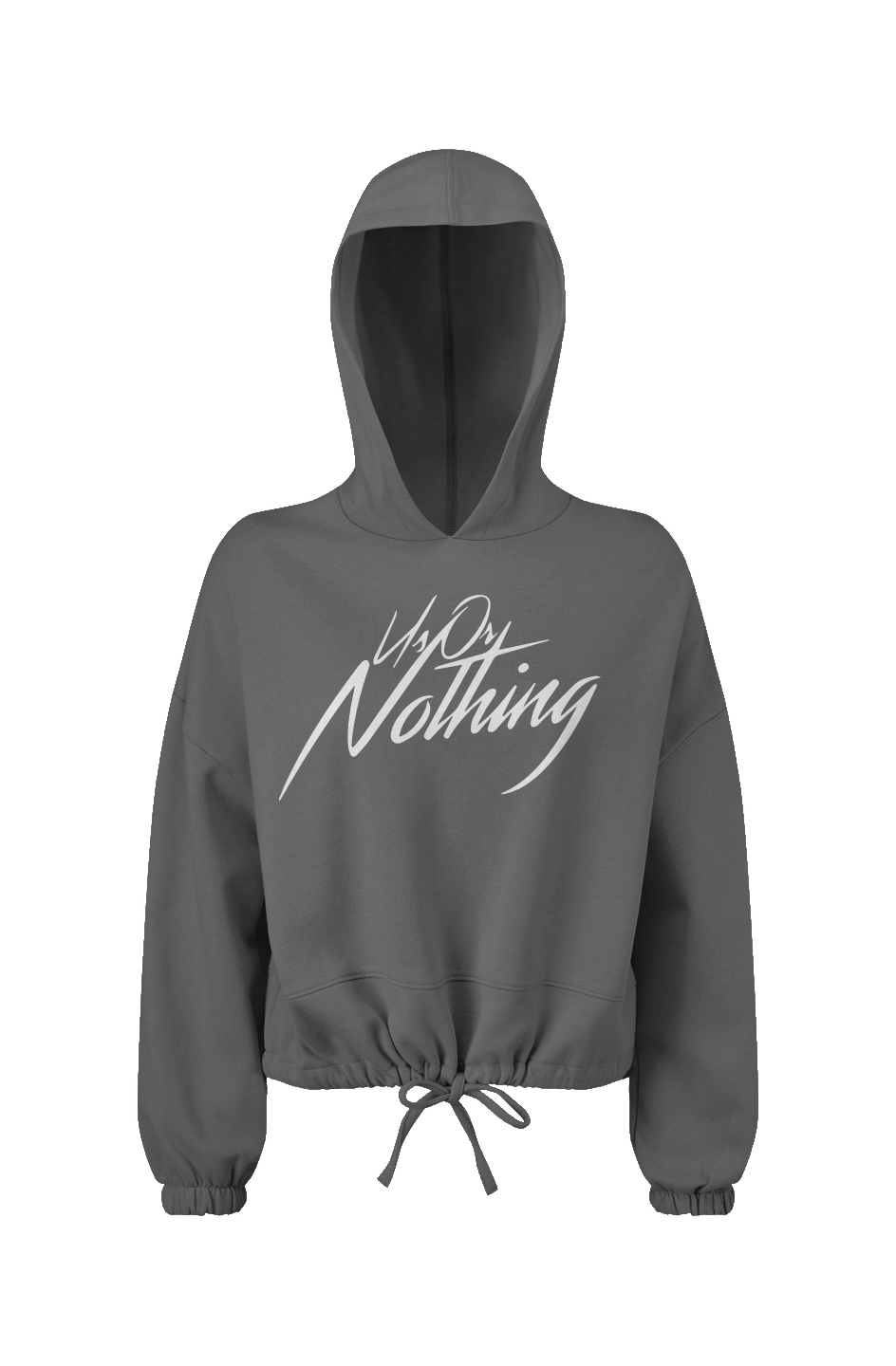 Ladies' Cropped Oversize Hooded Sweatshirt