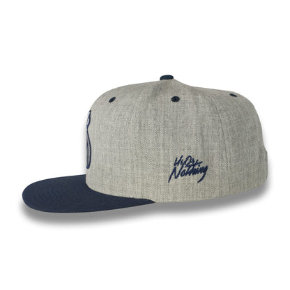Money Bag (Grey & Blue Snapback Hat)