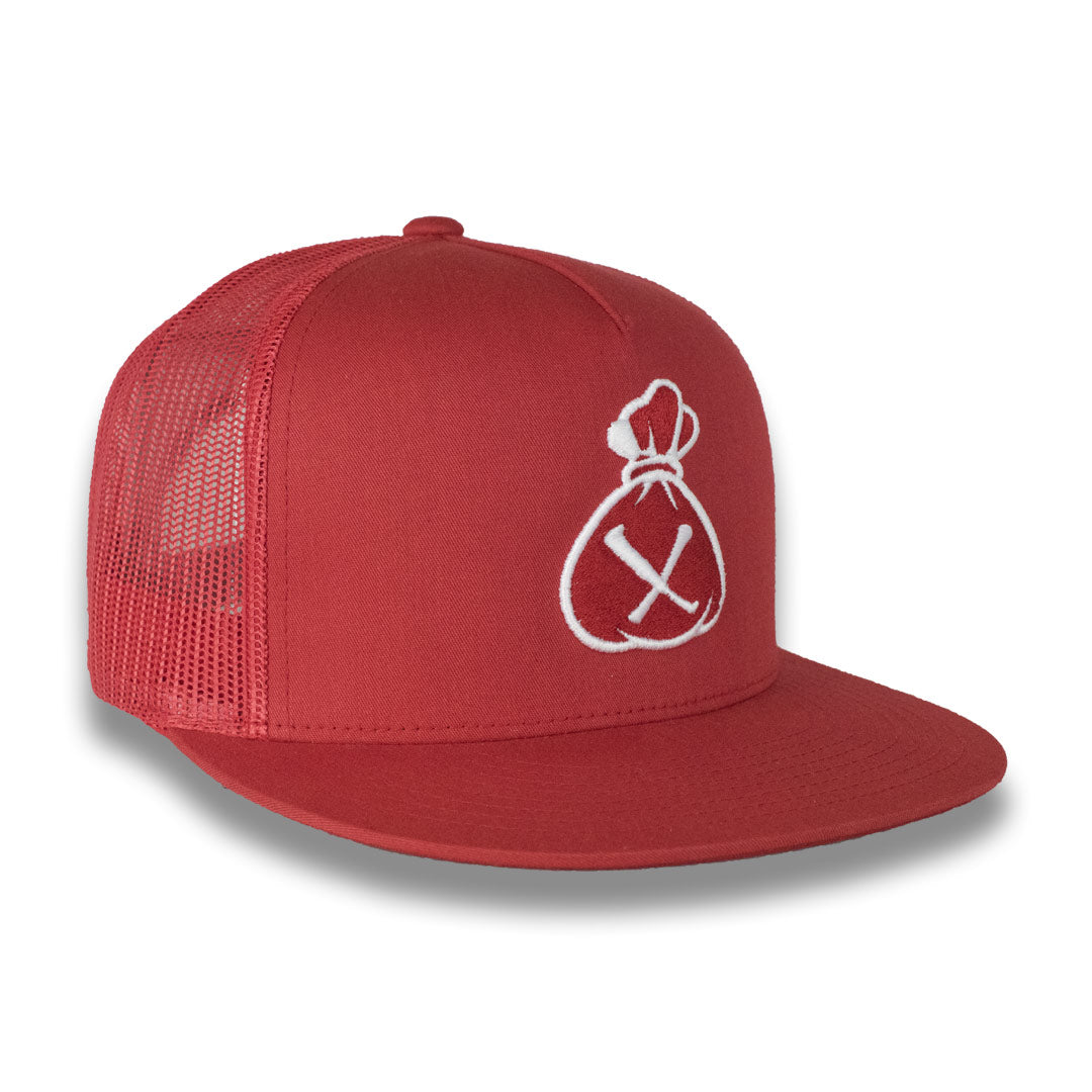 Money Bag (Red & White Mesh Snapback Hat)