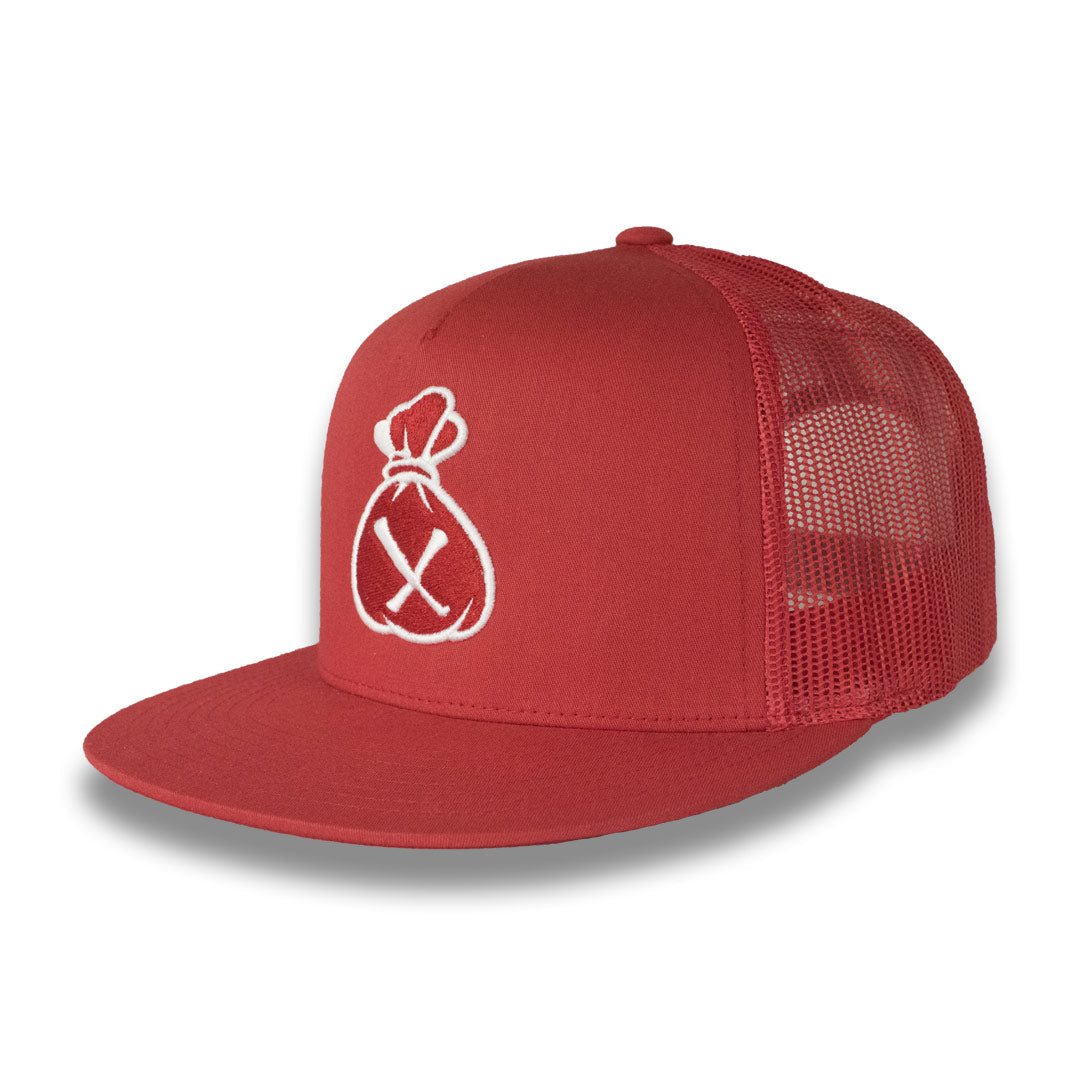 Money Bag (Red & White Mesh Snapback Hat)