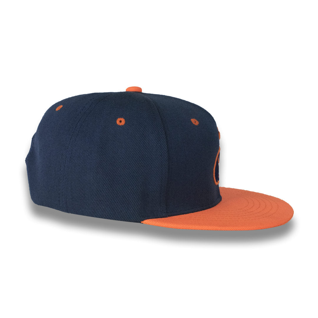 Money Bag (Dark Blue & Orange Snapback Hat)