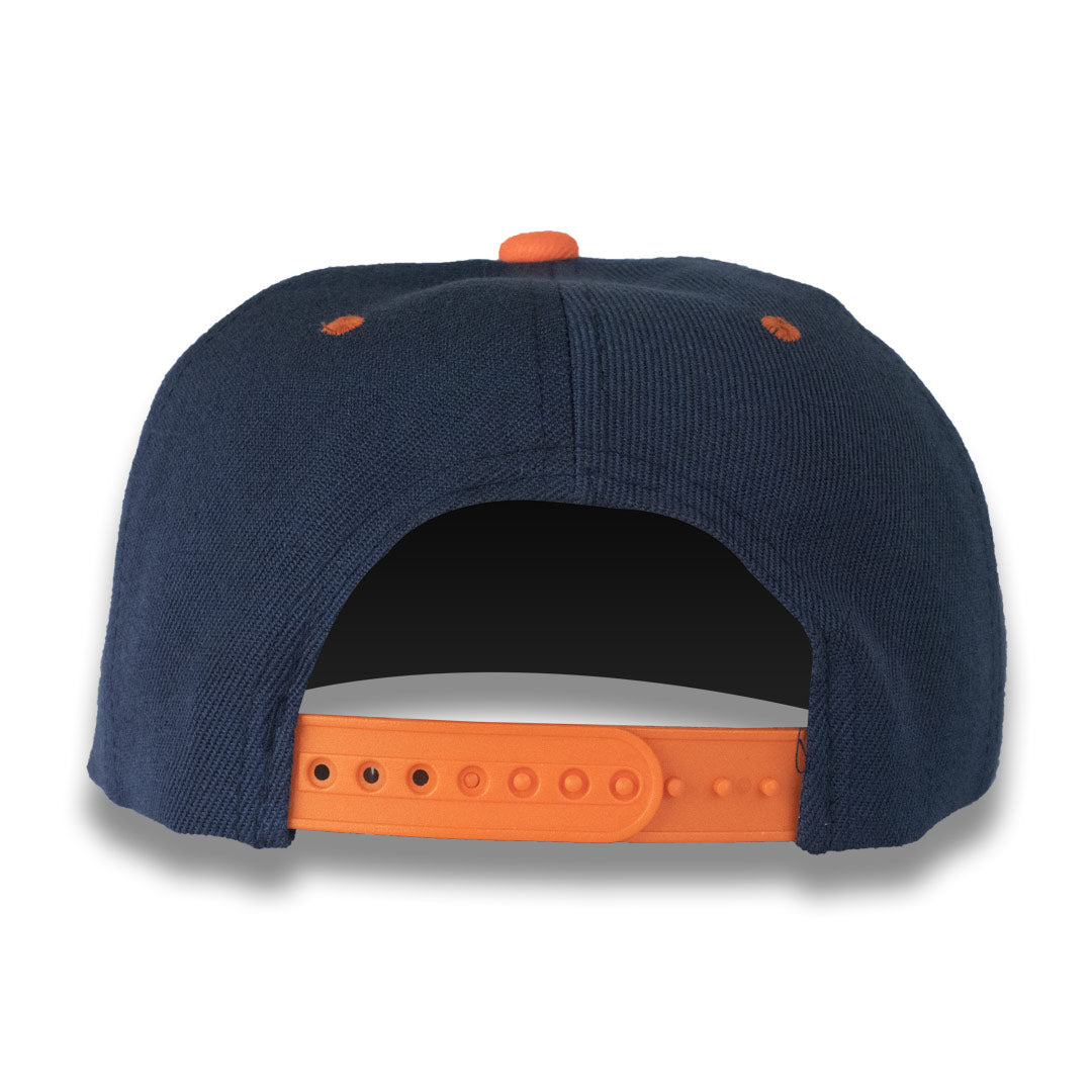 Money Bag (Dark Blue & Orange Snapback Hat)