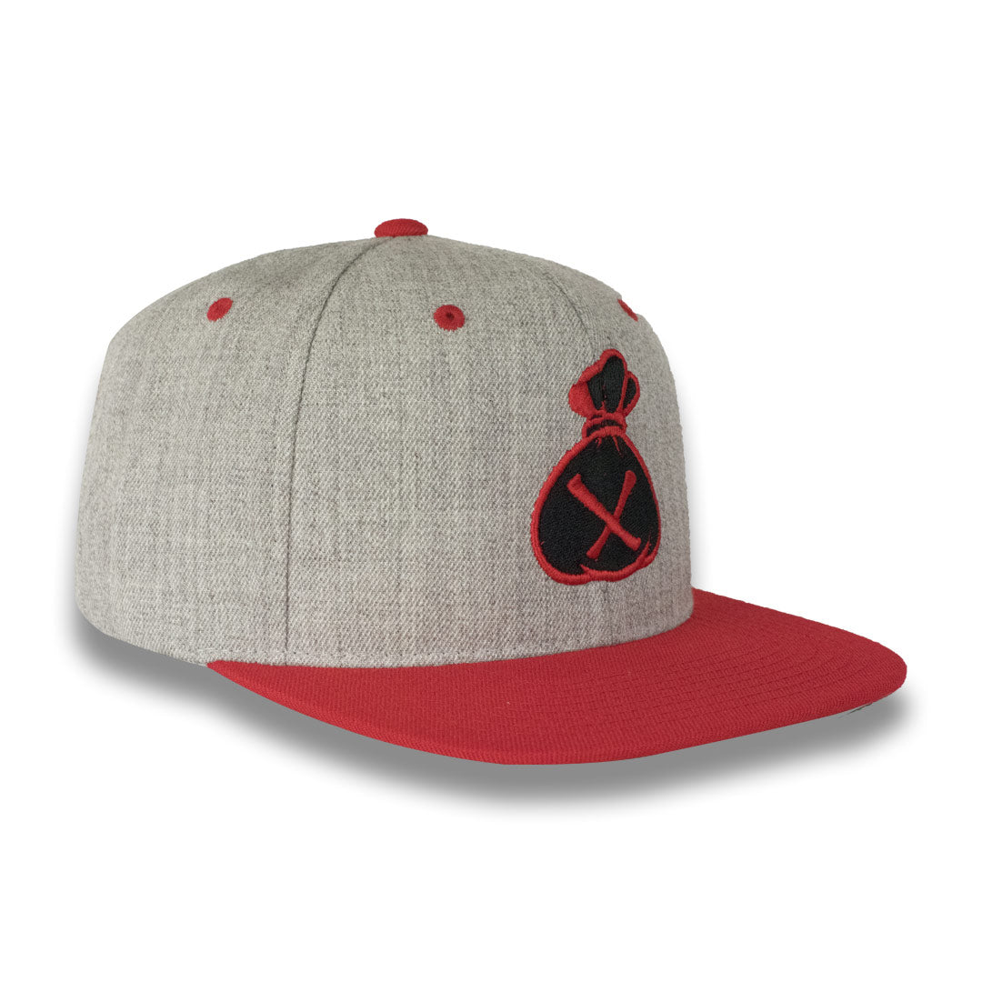 Money Bag (Grey & Red Snapback Hat)