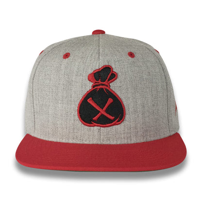 Money Bag (Grey & Red Snapback Hat)