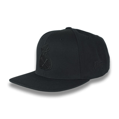 Money Bag (Black & Black Snapback Hat)