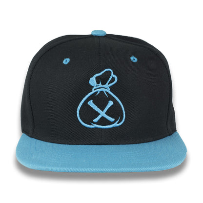 Money Bag (Black & Sky Blue Snapback Hat)