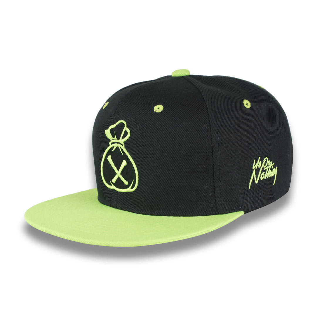 Money Bag (Black & Neon Green Snapback Hat)
