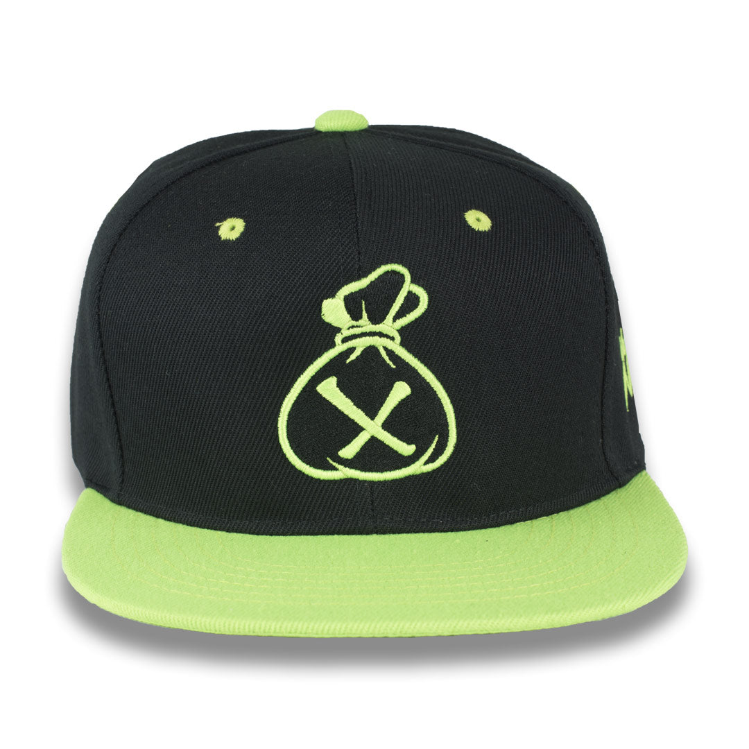 Money Bag (Black & Neon Green Snapback Hat)