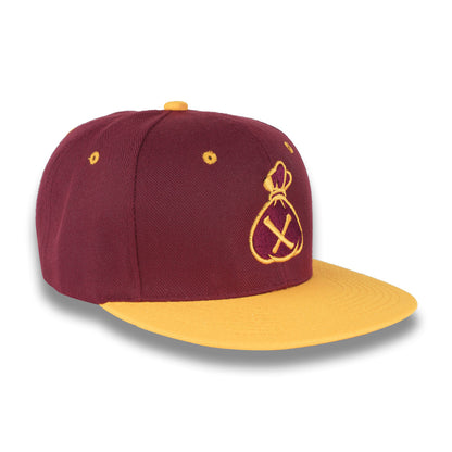 Money Bag (Burgundy & Gold Snapback Hat)