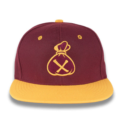 Money Bag (Burgundy & Gold Snapback Hat)