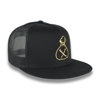 Money Bag (Black & Gold Mesh Snapback Hat)