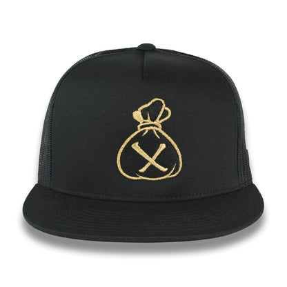 Money Bag (Black & Gold Mesh Snapback Hat)