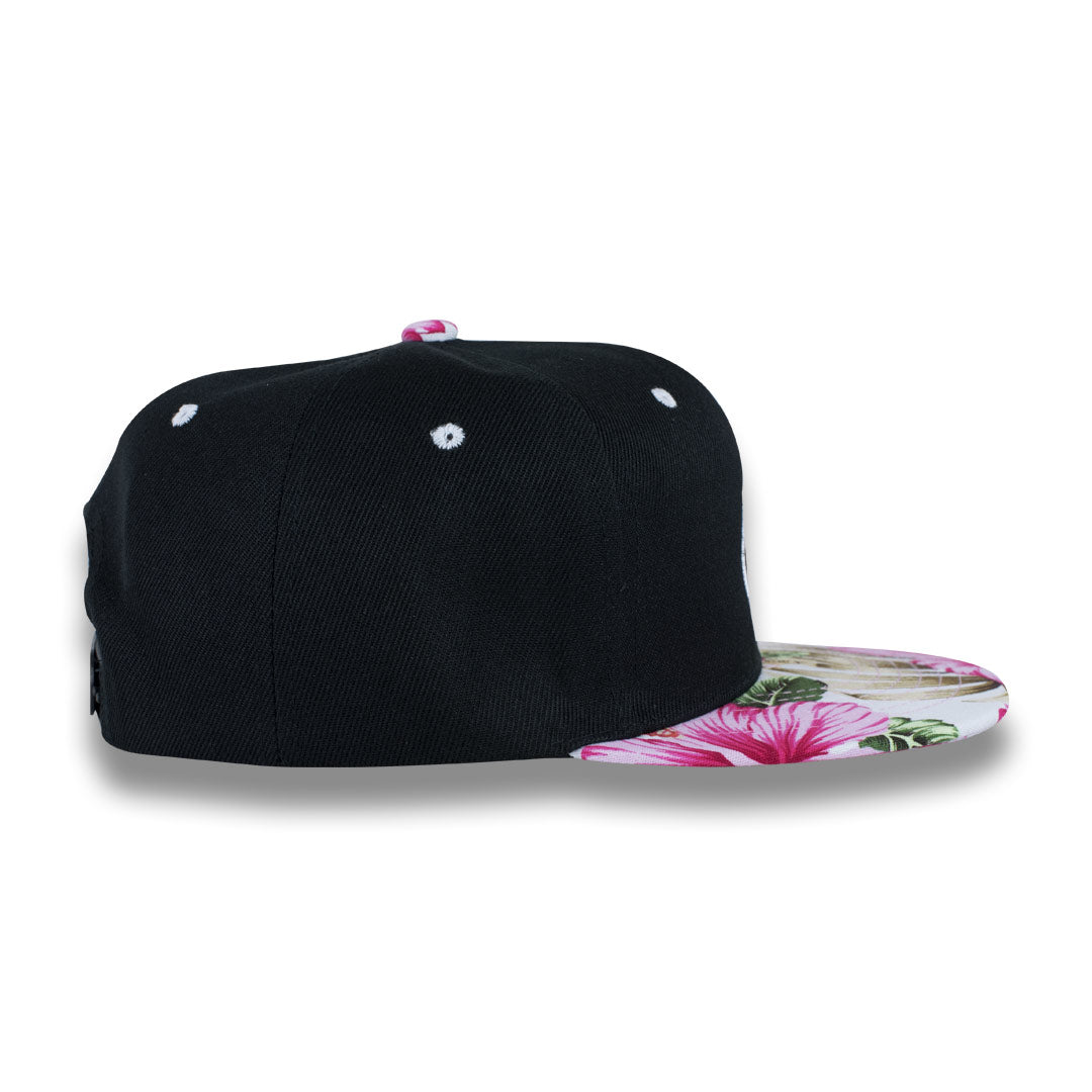 Money Bag (Black & White Pink Floral Snapback Hat)