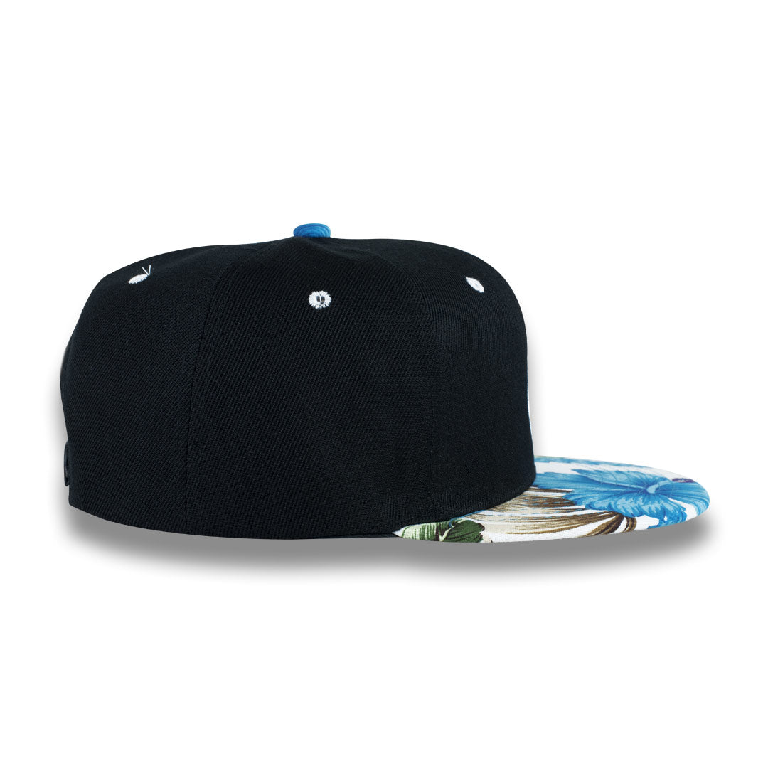 Money Bag (Black & White Blue Floral Snapback Hat)