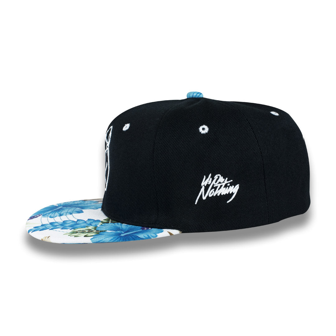Money Bag (Black & White Blue Floral Snapback Hat)