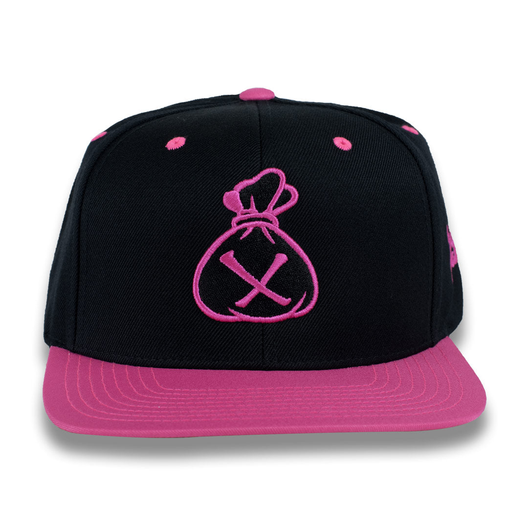 Money Bag (Black & Pink Snapback Hat)