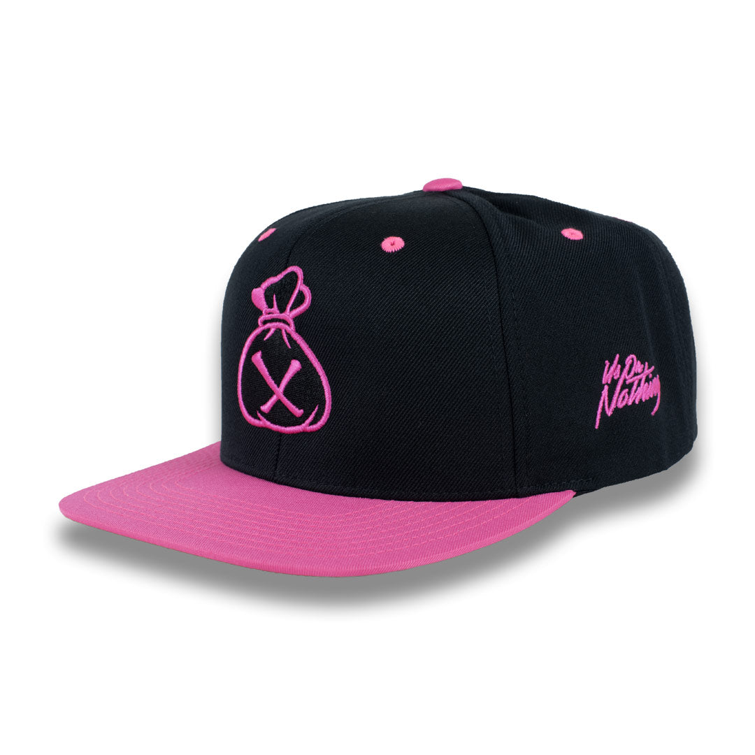 Money Bag (Black & Pink Snapback Hat)