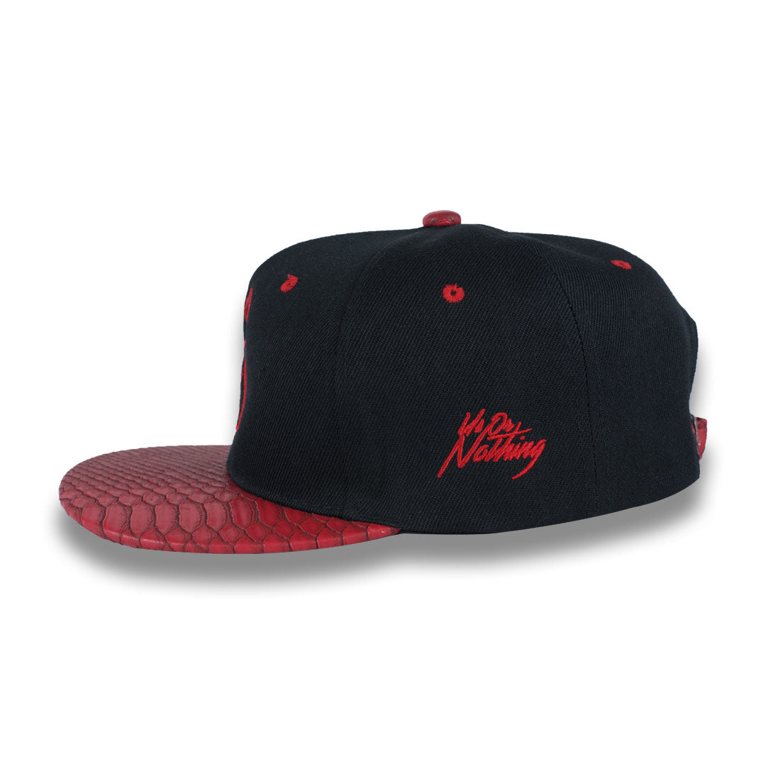Money Bag (Black & Red Snake Brim Strapback Hat)