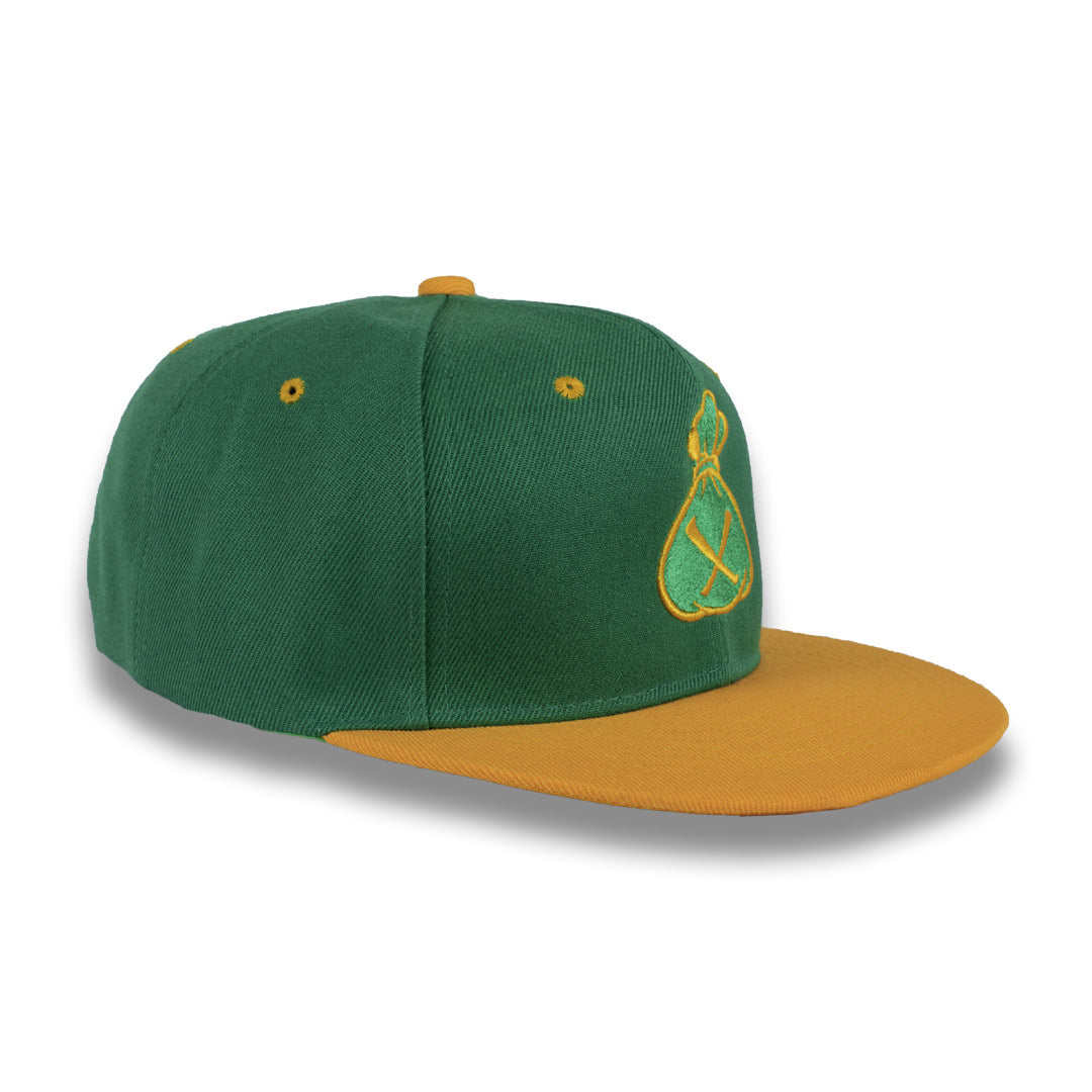 Money Bag (Green & Gold Snapback Hat)