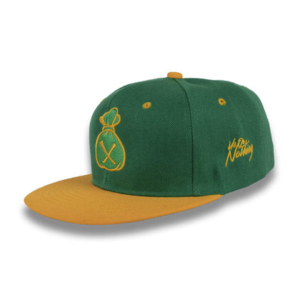 Money Bag (Green & Gold Snapback Hat)
