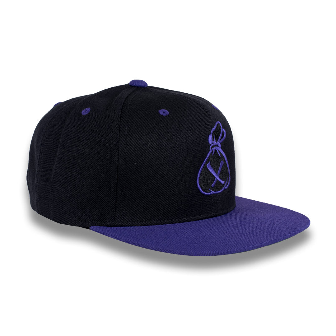 Money Bag (Black & Purple Snapback Hat)