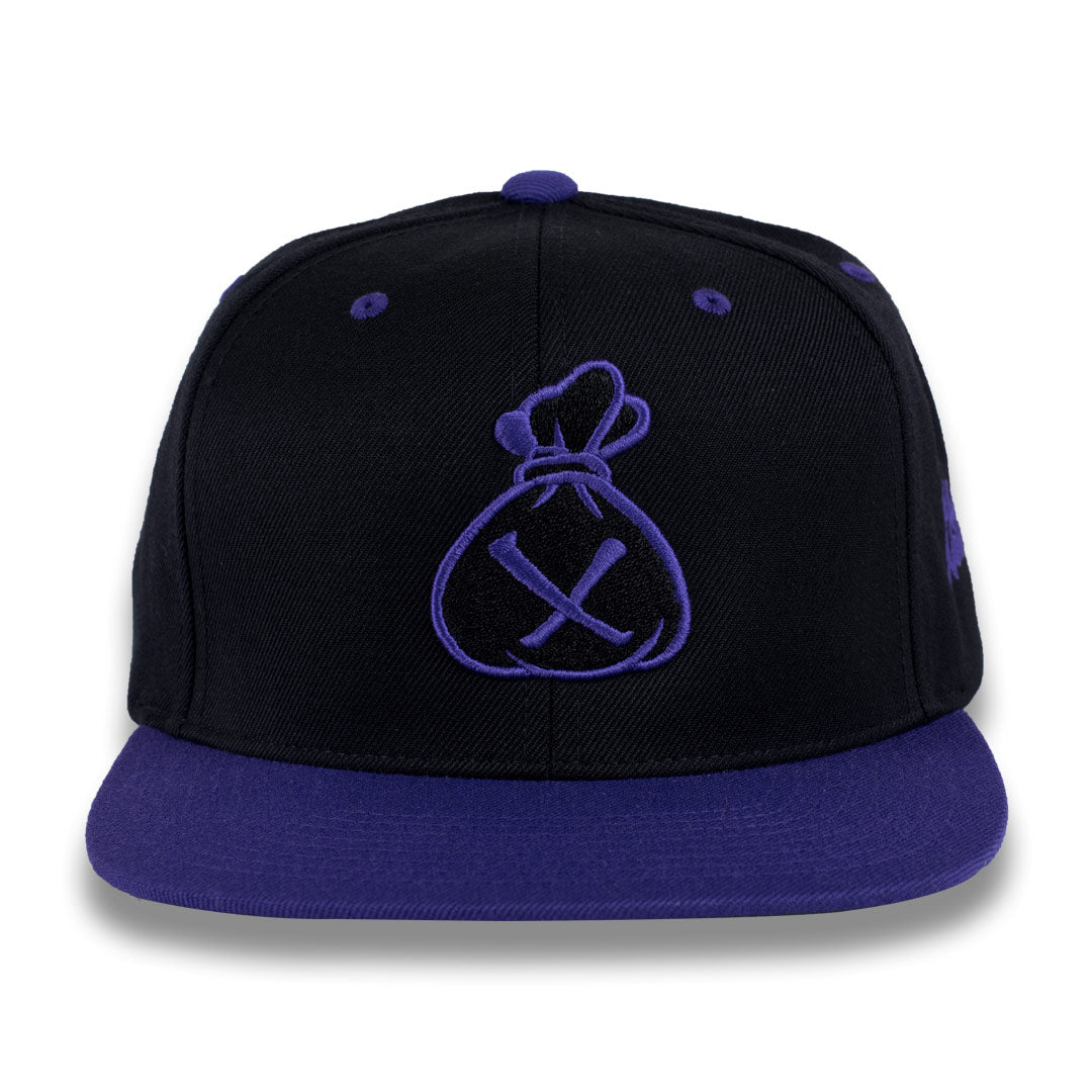 Money Bag (Black & Purple Snapback Hat)