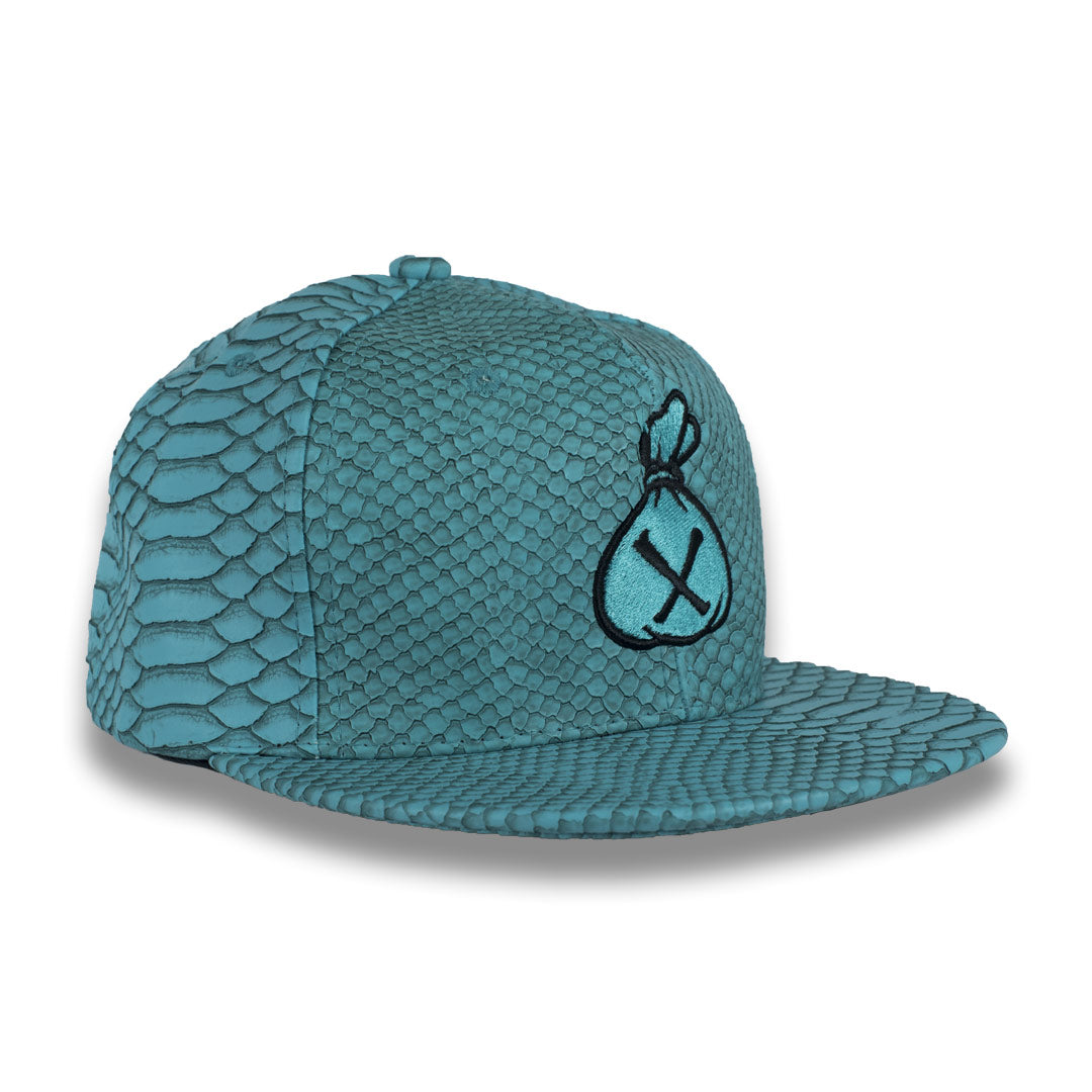Money Bag (Turquoise & Black Snake Strapback Hat)