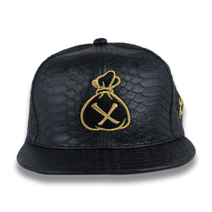 Money Bag (Black & Gold Snake Strapback Hat)