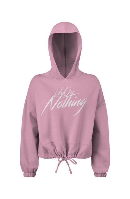 Ladies' Cropped Oversize Hooded Sweatshirt - Us Or Nothing