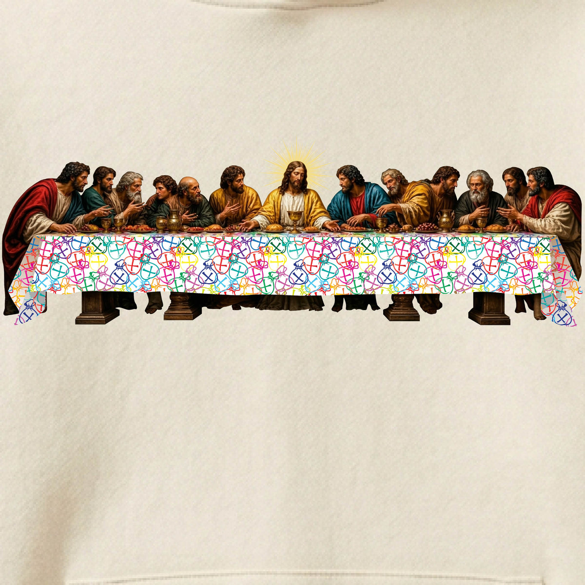 Us Or Nothing™ | Monogram x The Last Supper Hoodie – Bone | Limited Edition