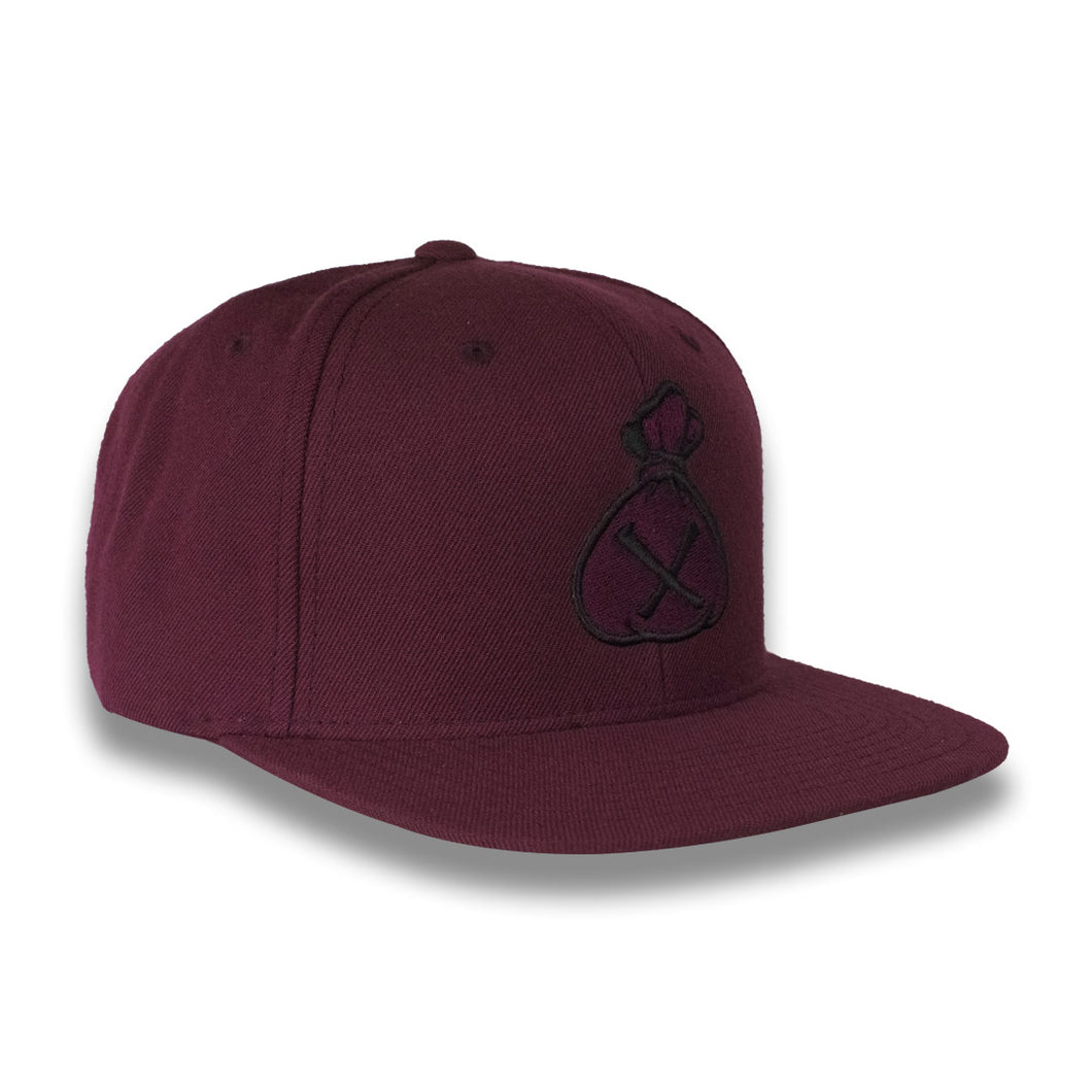 Burgundy Money Bag (Snapback)