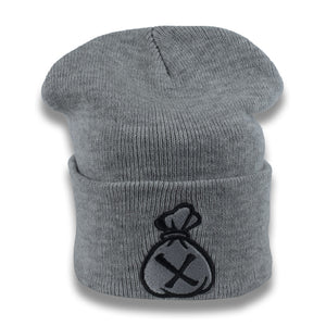 Grey & Black Money Bag (Beanie)