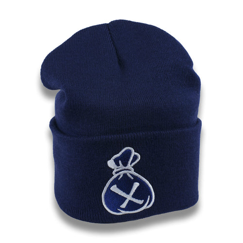 Blue & White Money Bag (Beanie)