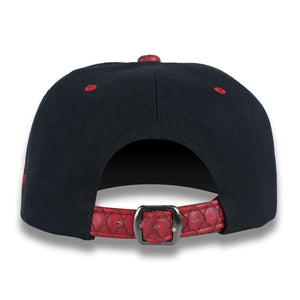 Black & Red Money Bag (Snake Brim Strapback)