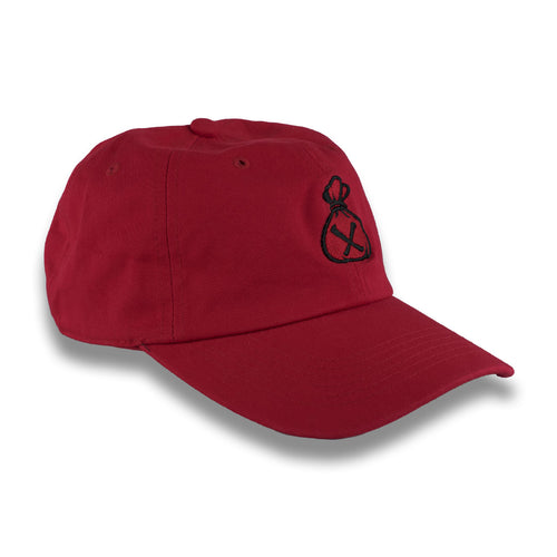 Red & Black Money Bag Dad Hat (Strapback)